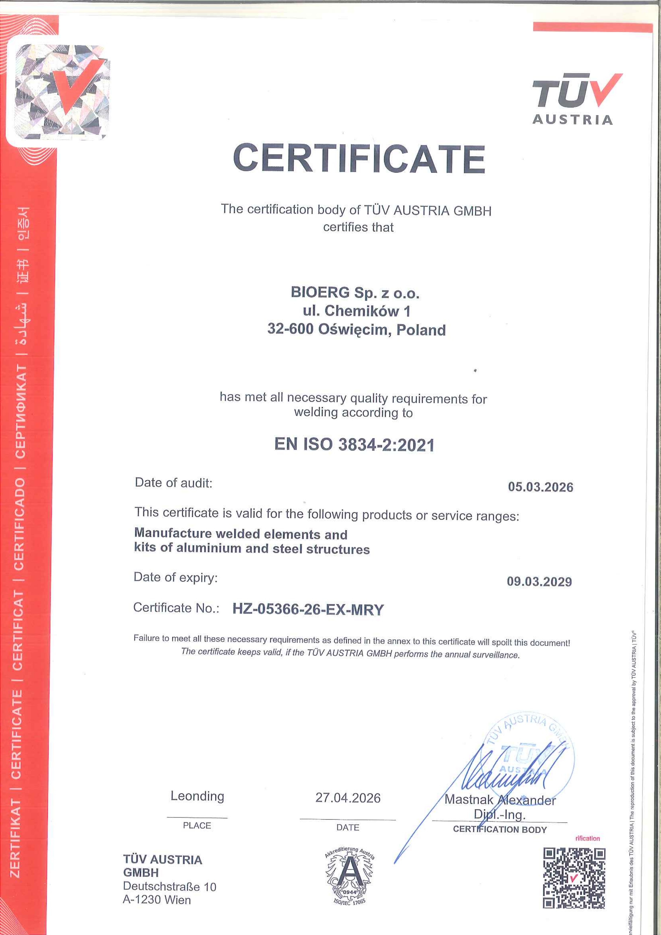EN ISO 3834-2:2021